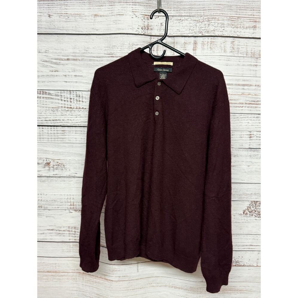 Glen Royal Sweater Mens L Cashmere Pullover Collared Classic Soft Knit Jumper